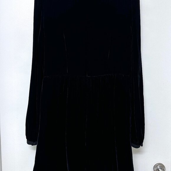 Saloni Camille Rainbow Crystal Bow Liquid Velvet Mini Dress Black US 10 - Picture 9 of 16